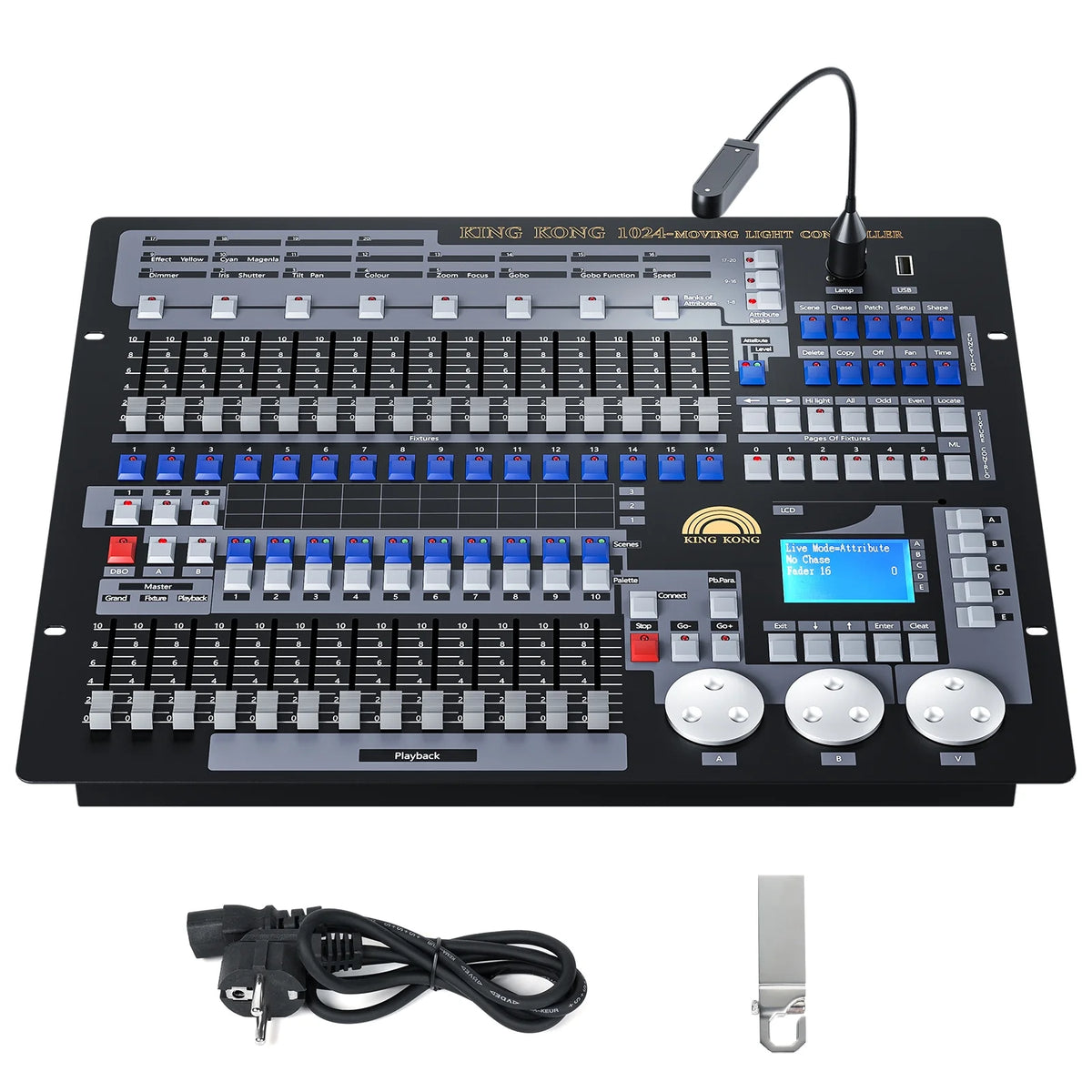 DJ Lighting Controller with Flightcase, Grand Console DMX and MIDI Operator 1024 Channel R778934