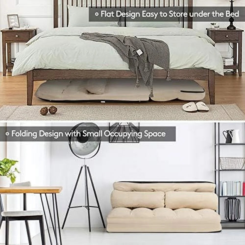 Gray Fabric Sleeper Sofa Bed with 2 Pillows E709