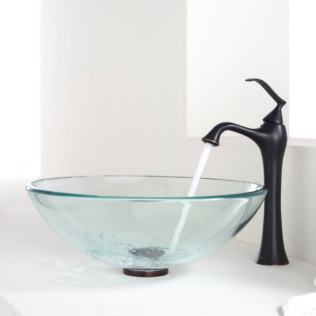 Oil Rubbed Bronze Vessel Bathroom Faucet with Pop Up Drain T437004