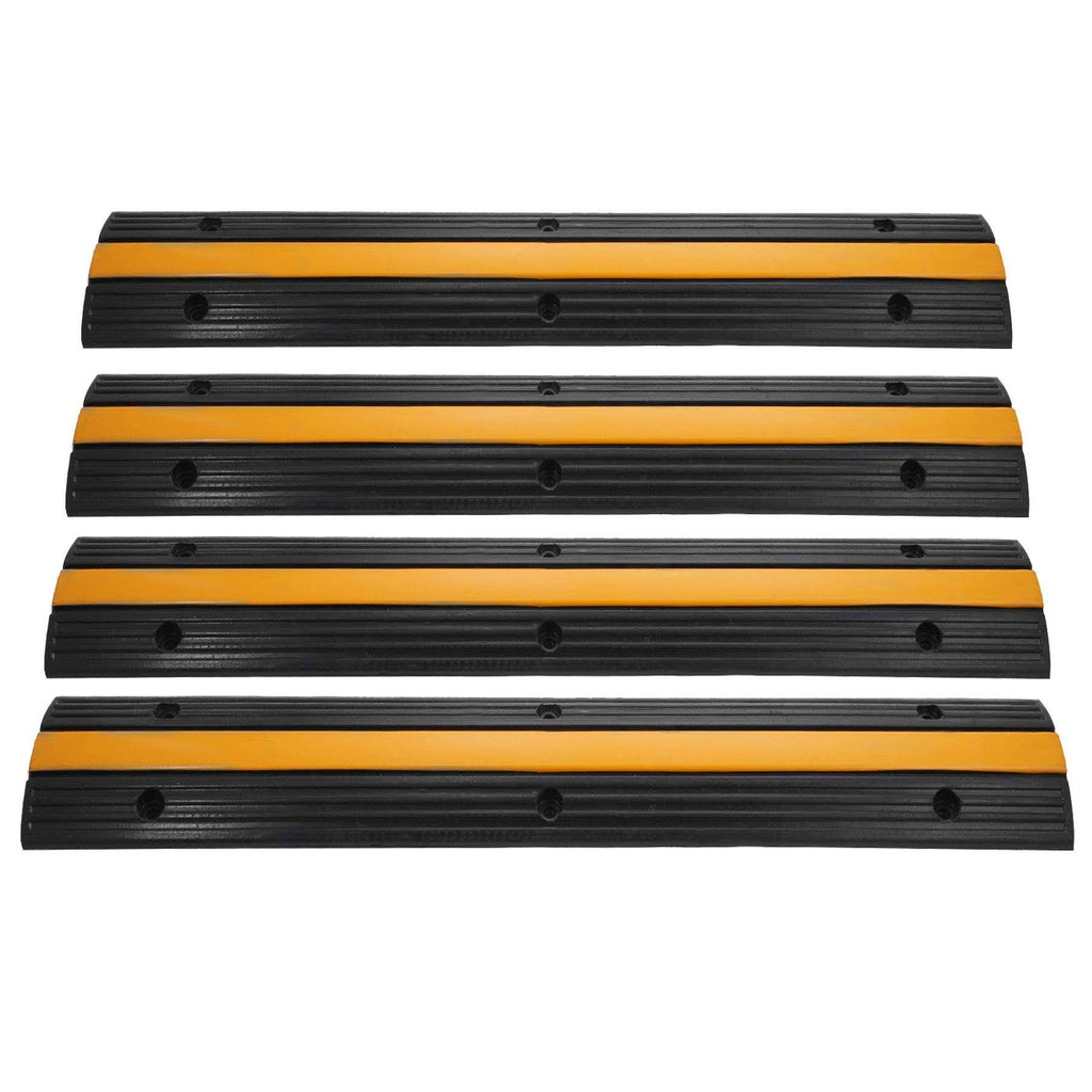 Black Rubber Cable Protector Speed Bump (4 Pack Single Channel) M3988