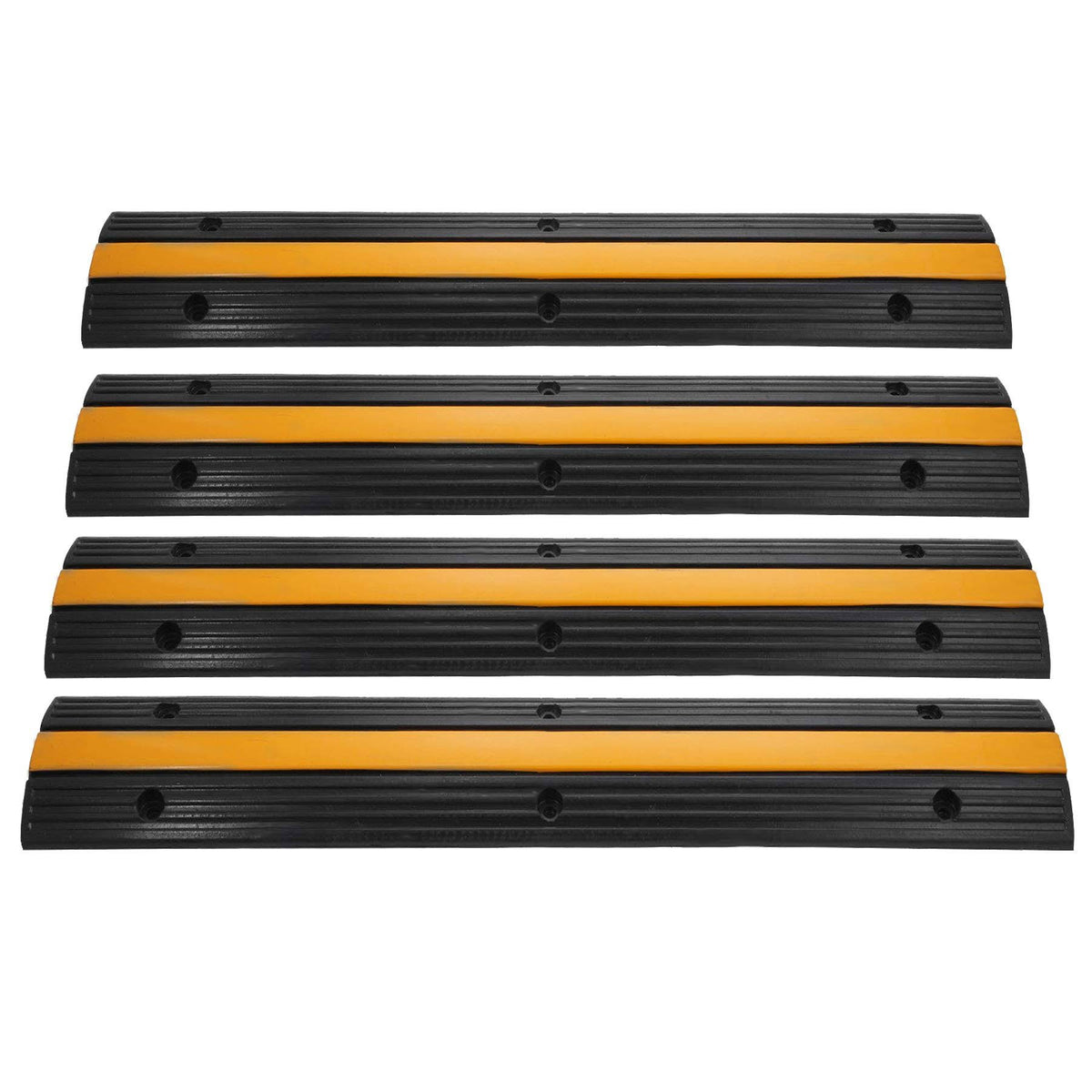 Black Rubber Cable Protector Speed Bump (4 Pack Single Channel) M3988