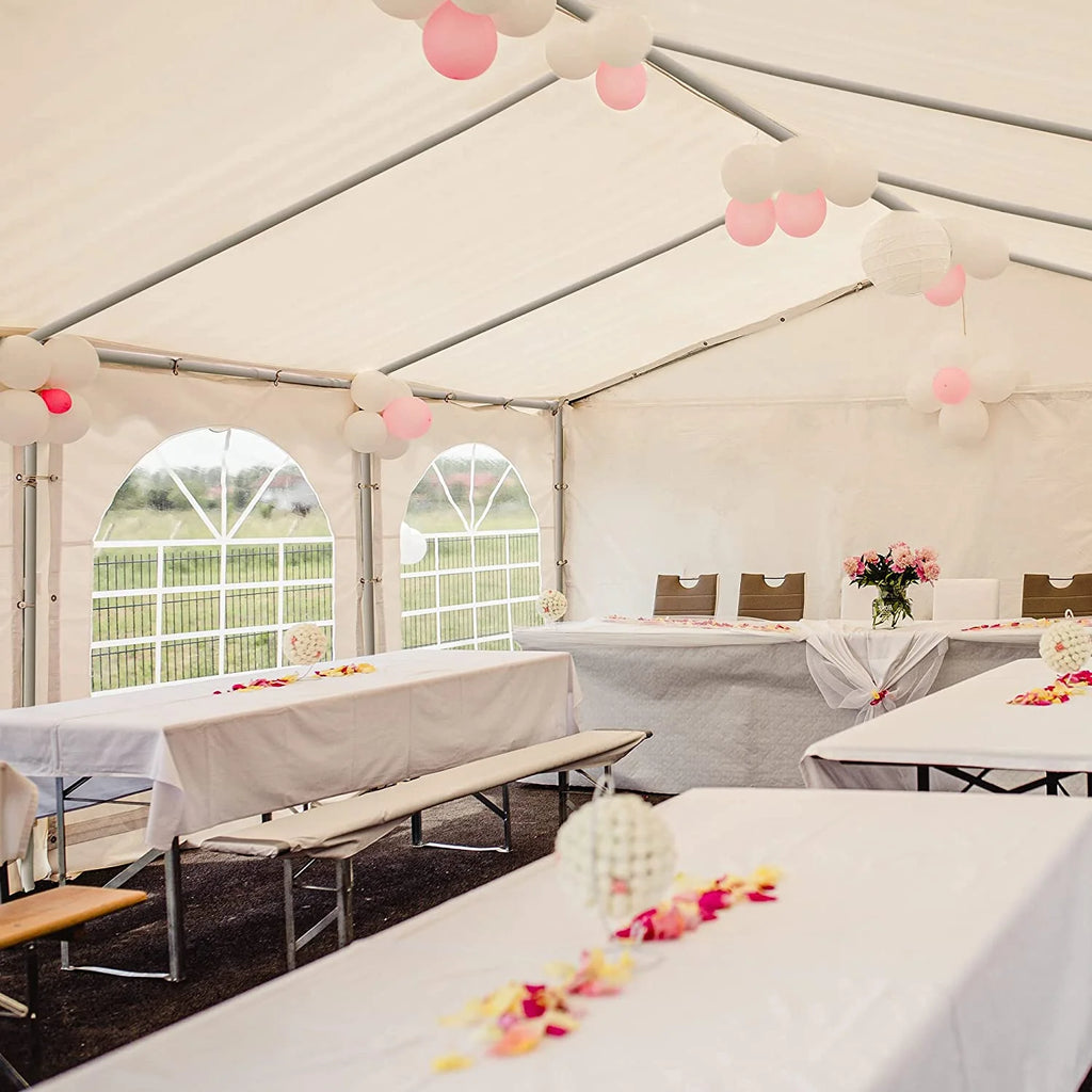 20x40FT White Roof Party Tent with Detachable PVC Sidewalls H546