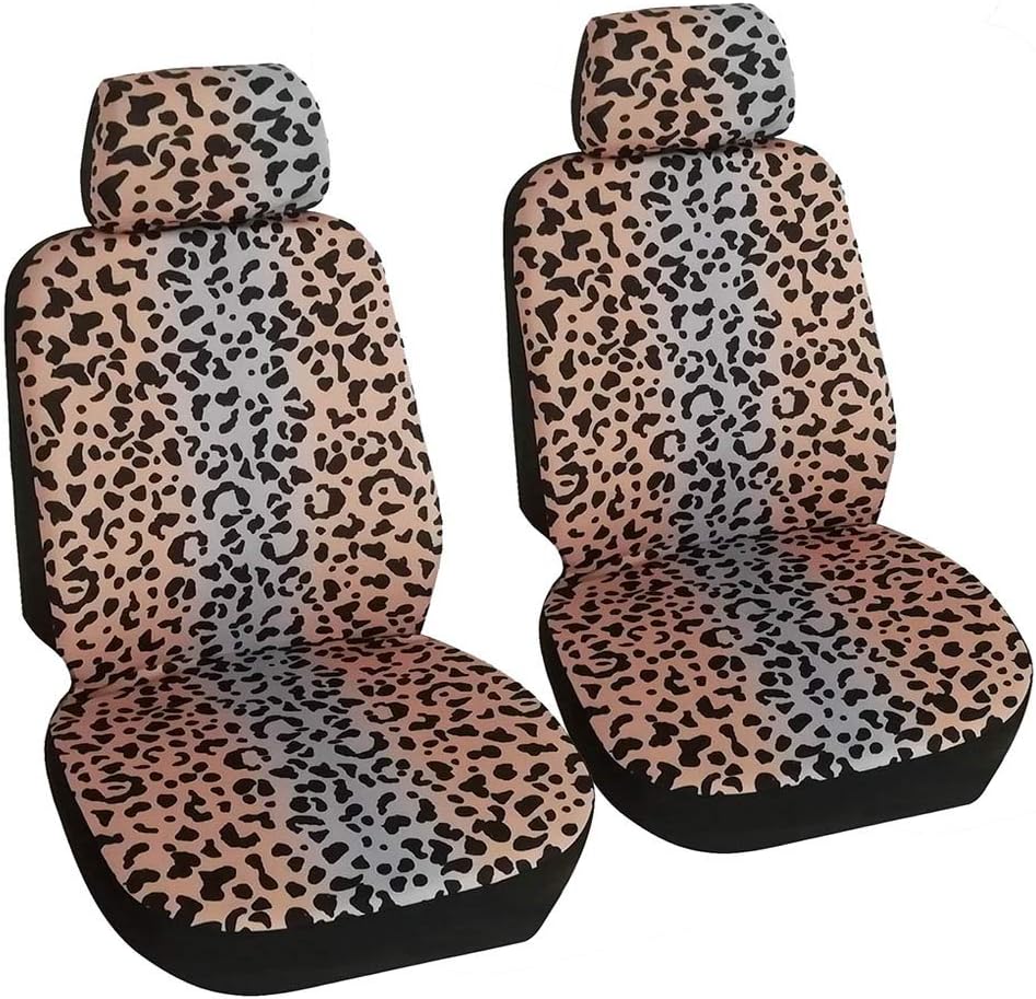 Pink Leopard Animal Print Car Seat Covers Full Set G9763