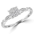 0.14 CTW Round Diamond Cluster Engagement Ring in 10K White Gold U56459
