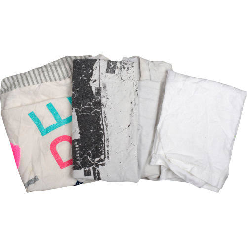 Recycled White Cut Rags, 25 lb. Box Q4420