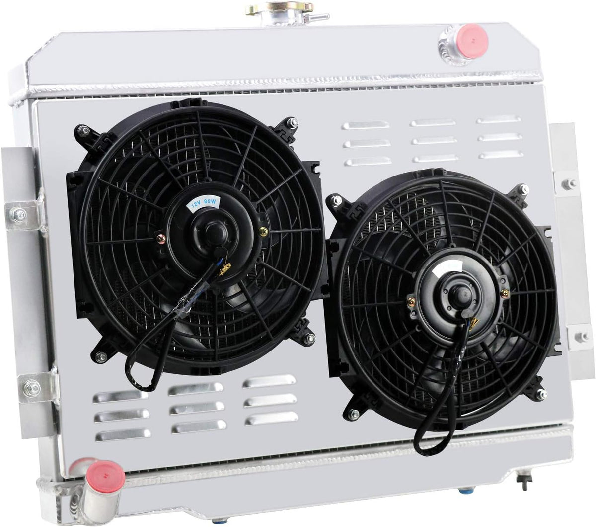 4 Rows All Aluminum Radiator with Shroud and 2x12" Fans B678640