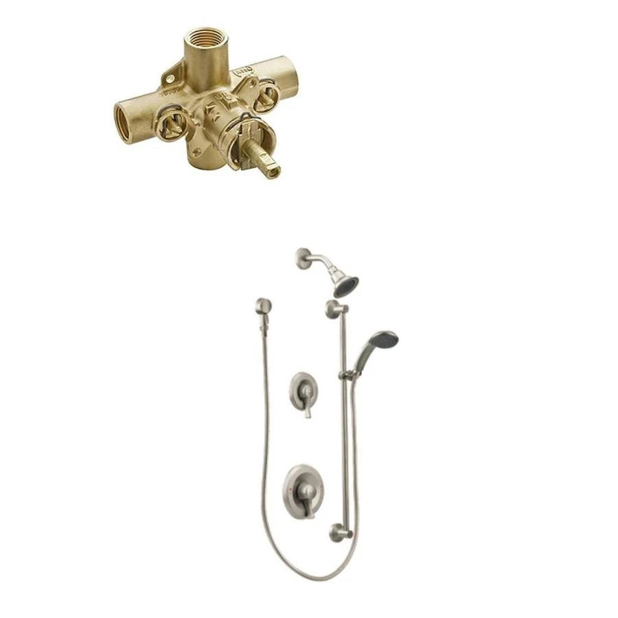 Brushed Nickel 2-Handle Shower Faucet with Valve O56876