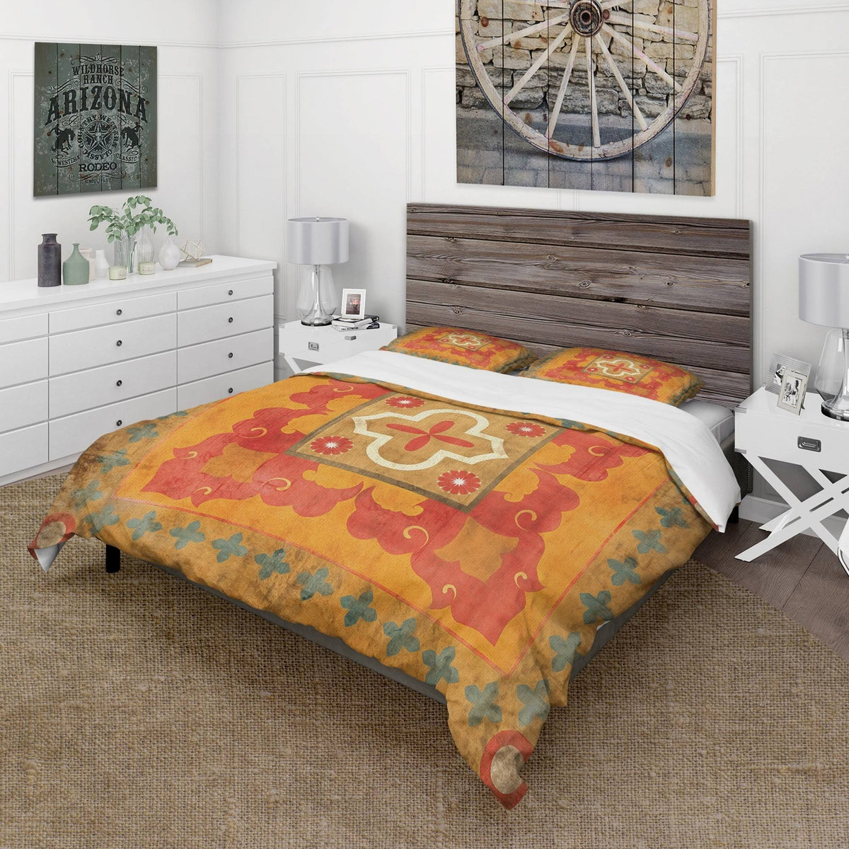 King Cottage Bedding Set - Duvet Cover & Shams G39048