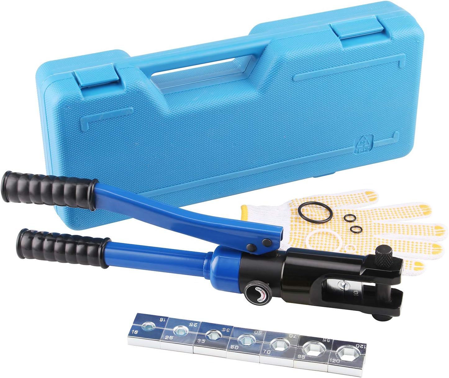 Hydraulic Cable Lug Tool, 6 AWG to 4/0 AWG Battery Cable Crimping Tool Set F9447