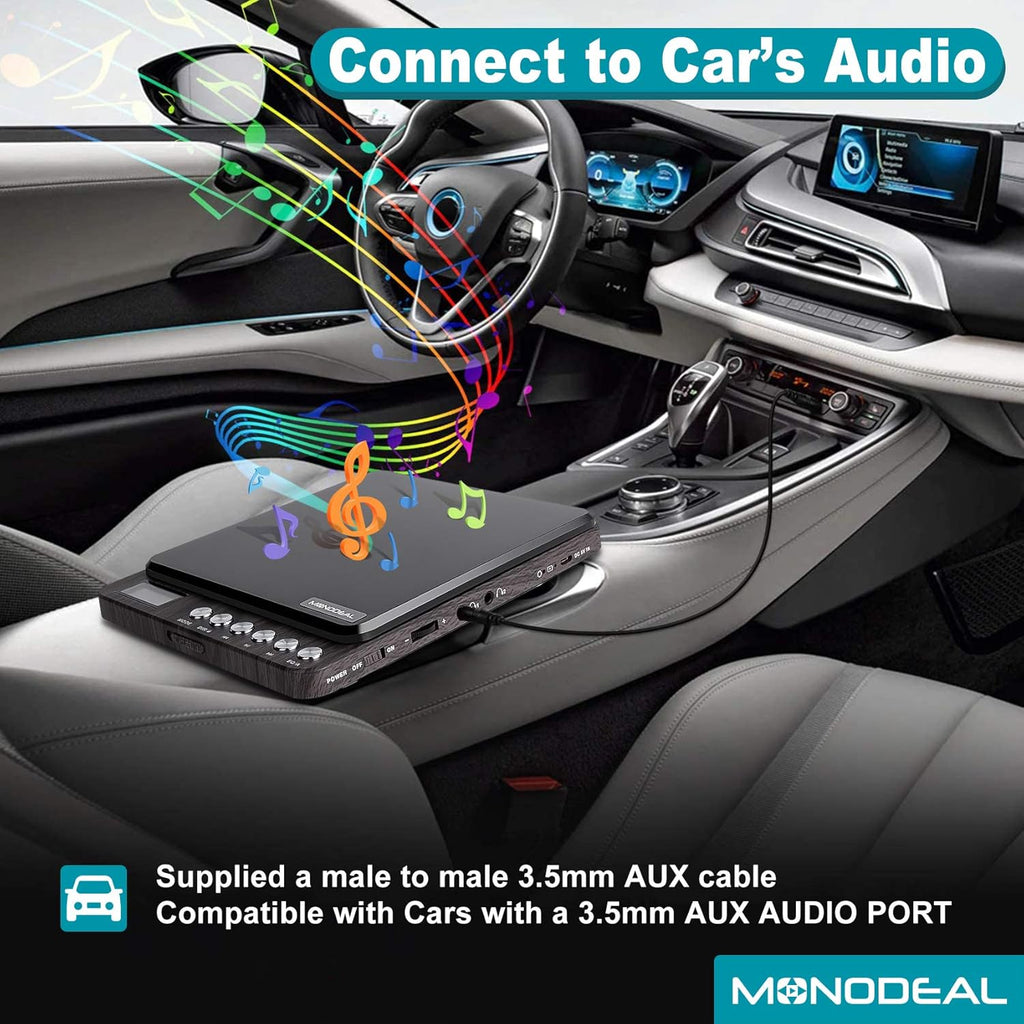 Portable Rechargeable CD Player with Dual Headphones Jack M185328