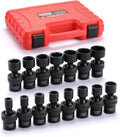 15 PCS 3/8 Drive Shallow Universal Impact Socket Set, 6 Point, Metric, 8-22mm W827