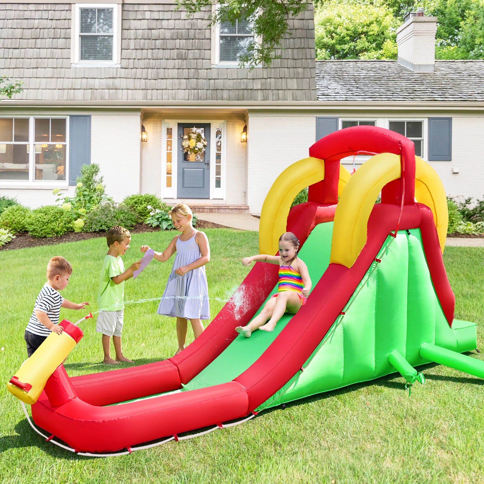 Inflatable Water Slide Bounce House with 350W Blower G228593