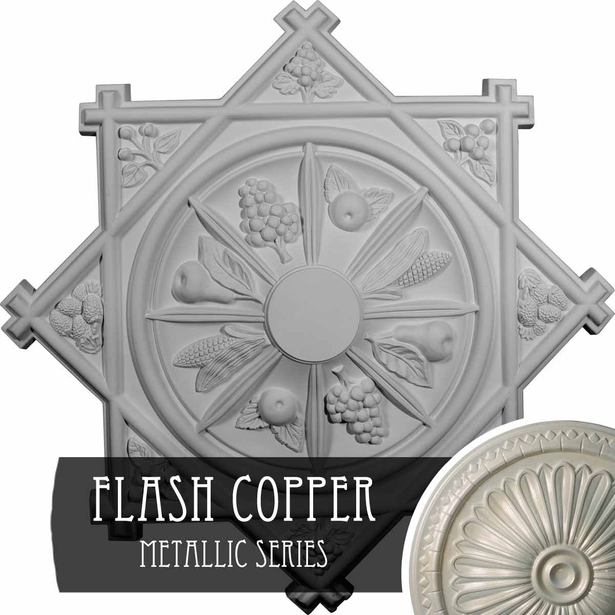 38 1/4x22OD x 1 1/2x22P Ceiling Medallion, Hand-Painted Flash Copper B41050