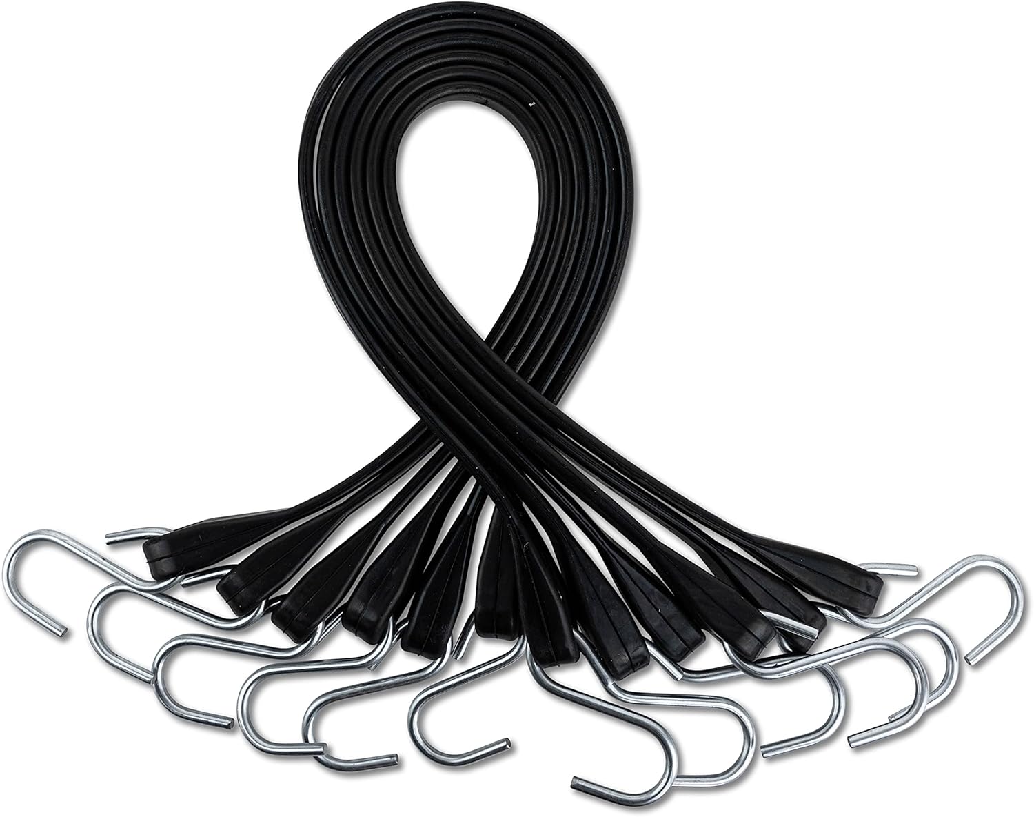 50 Pack 41" EPDM Rubber Tarp Straps with Crimped Hooks E311