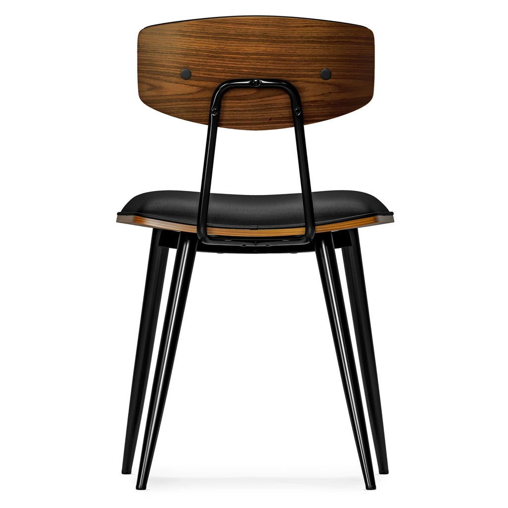 Black Vegan Faux Leather Dining Chair Set of 2 T45095