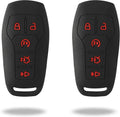 2Pcs Silicone Smart Key Fobs Remote Covers Case (Black) A9853
