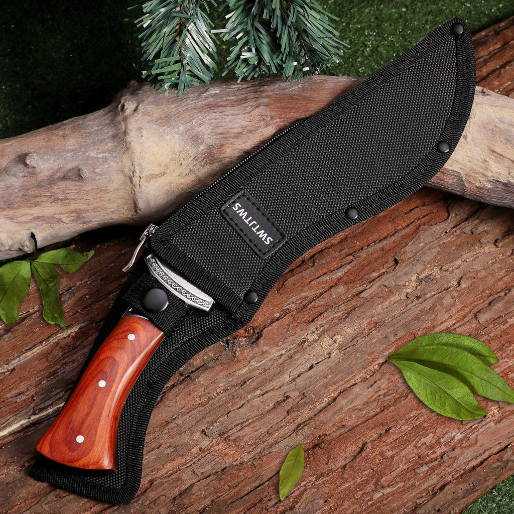 Fixed Blade Jungle Knife with Mahogany Handle G118