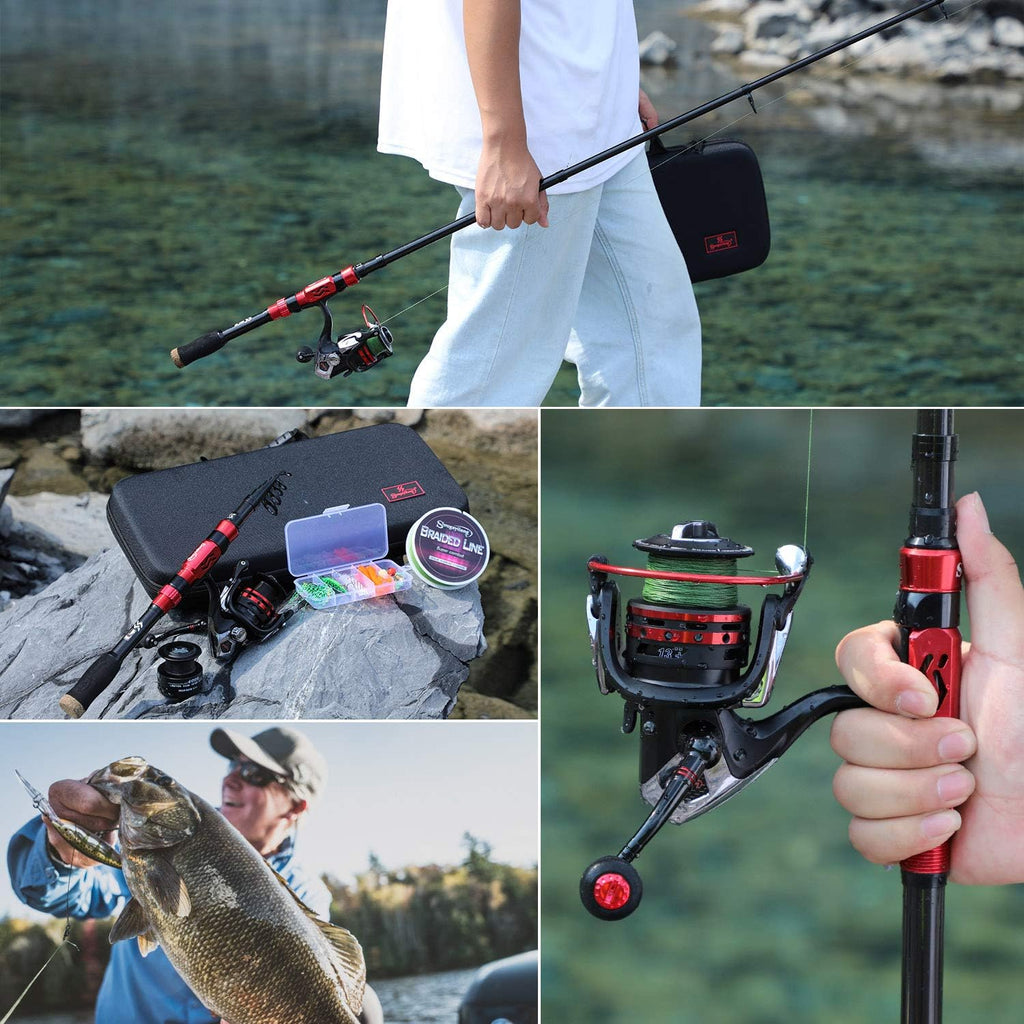 Telescopic Fishing Rod Combos with Spinning Reels Fishing Carrier Bag L149153
