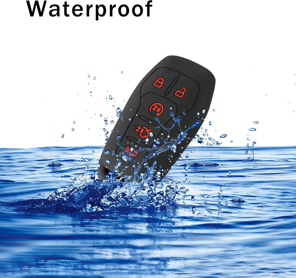 2Pcs Silicone Smart Key Fobs Remote Covers Case (Black) A9853