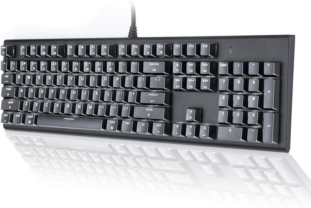 White 104-key Ergonomic Mechanical Keyboard with Red Switches I50789
