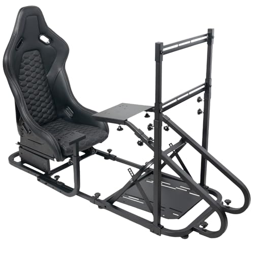 Racing Simulator Cockpit with Monitor Mount and Bucket Seat L9290