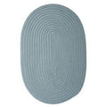 Federal Blue Solid Oval Rugs 5x8 P86933