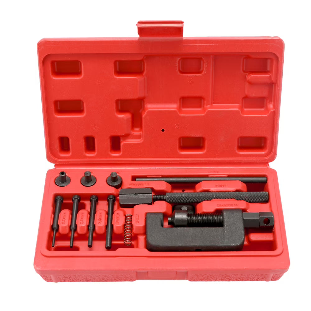 Motorcycle Chain Breaker Riveter Tool Set with Carry Box S3104