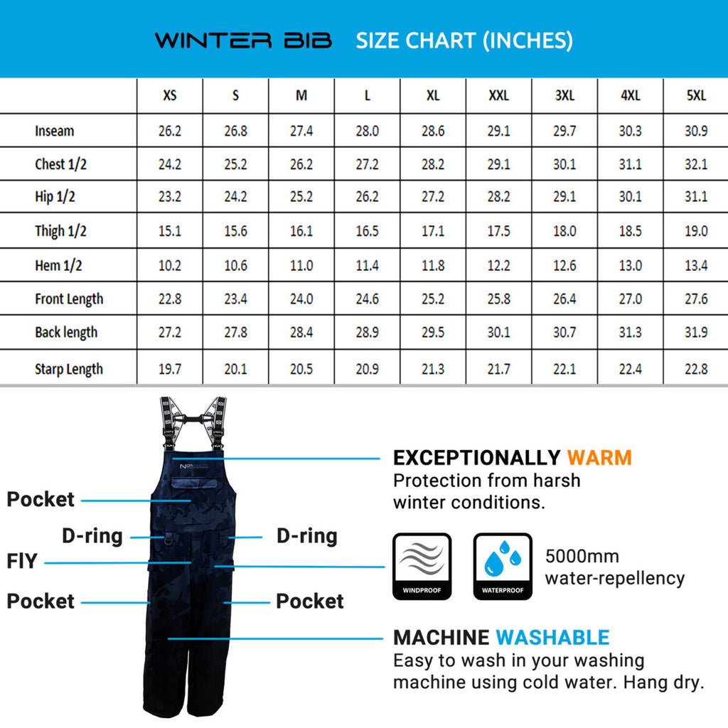 Dark Camo Waterproof Winter Fishing Bib Overalls Q66244