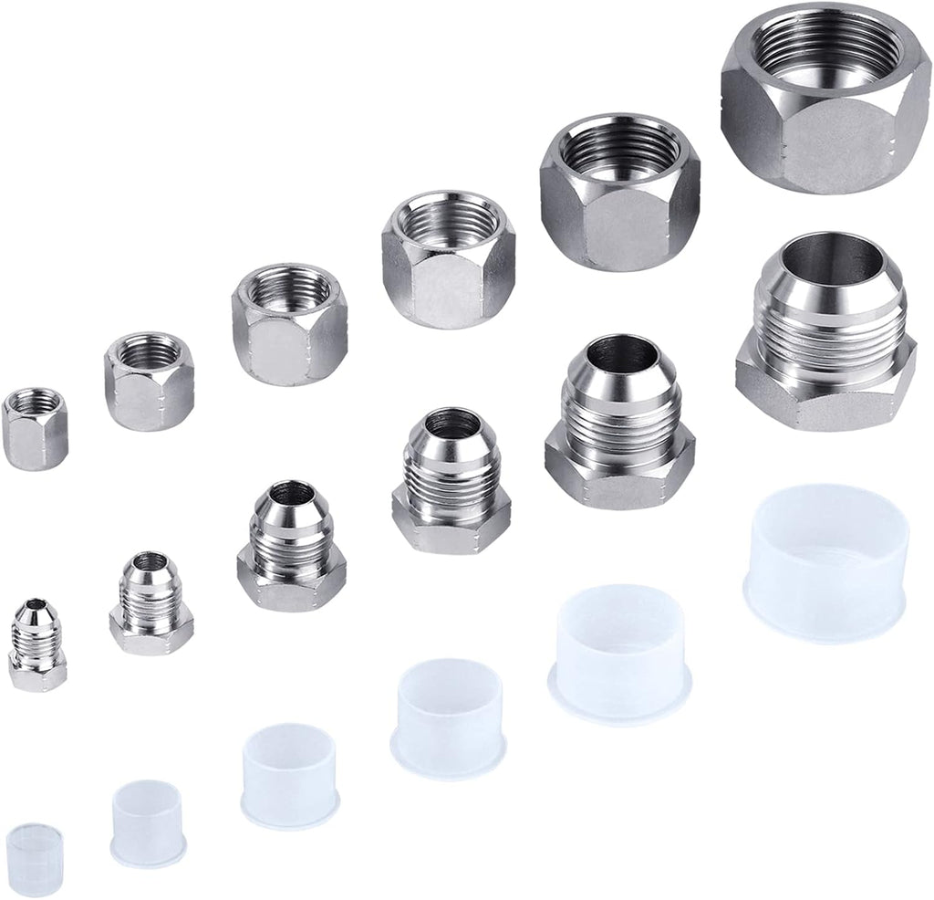 64pcs JIC 37° Flare Cap & Plug Kit, Galvanized Steel, Sizes-04 06 08 10 12 16 T1671