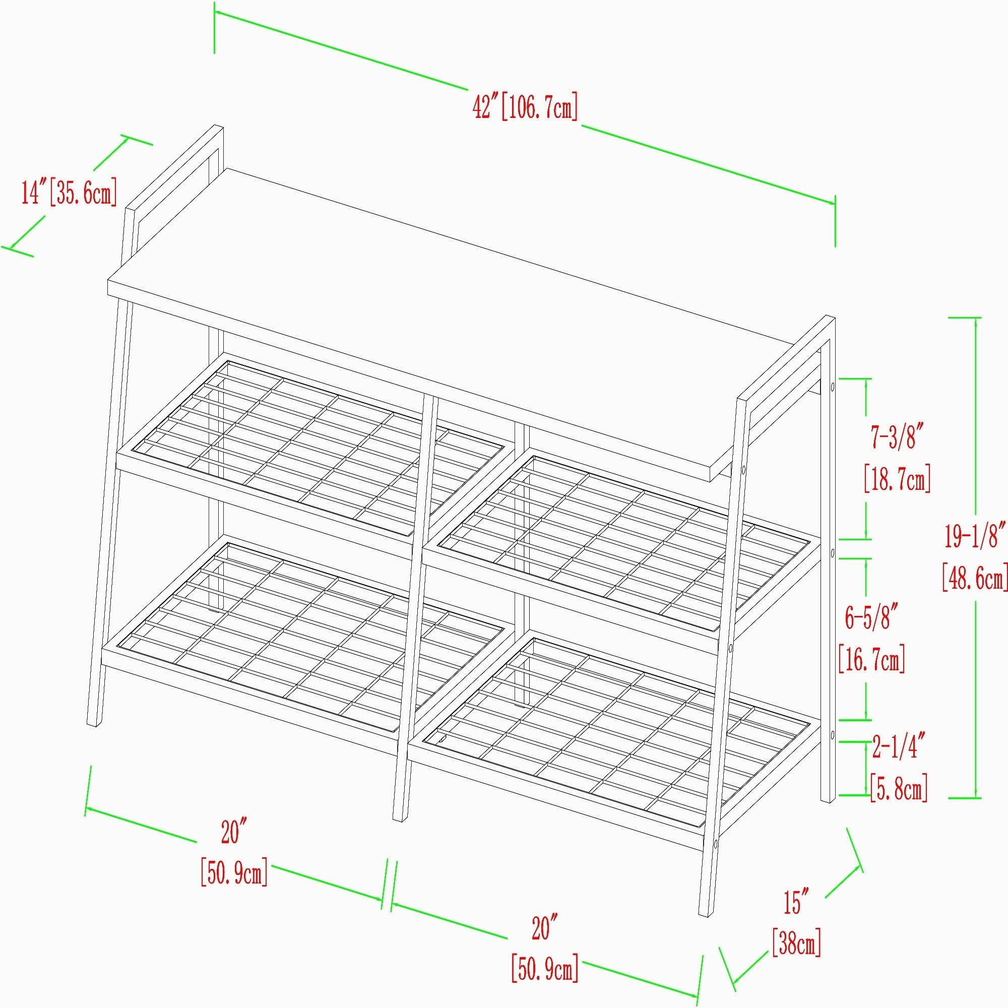 Industrial Shelf Entry Bench Grey Wash G485835