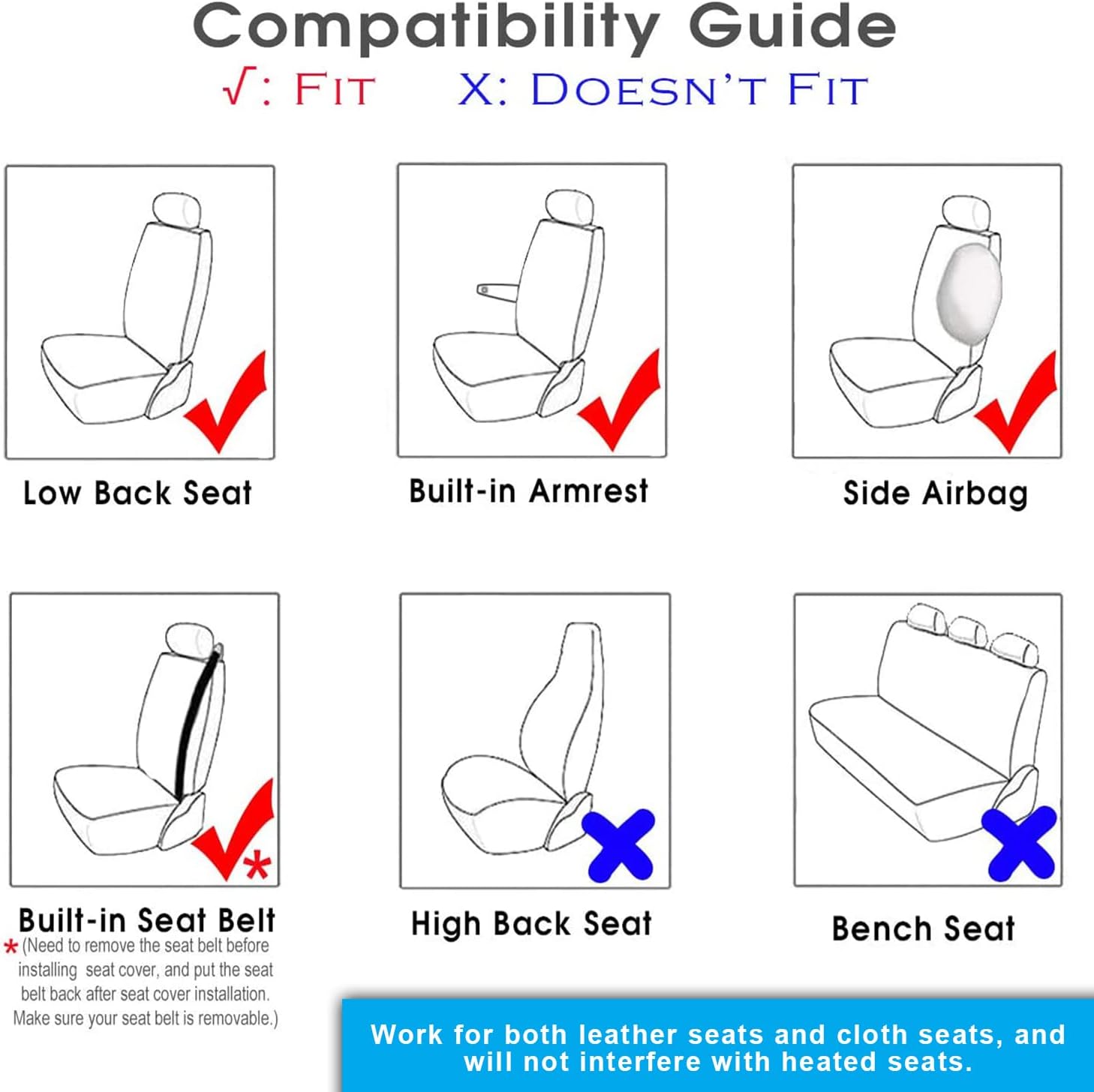 Genuine Australian Sheepskin Car Seat Cover, 1pc - White/Black B92515