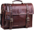 Vintage Full Grain Leather Messenger Bag 18 inches T7382