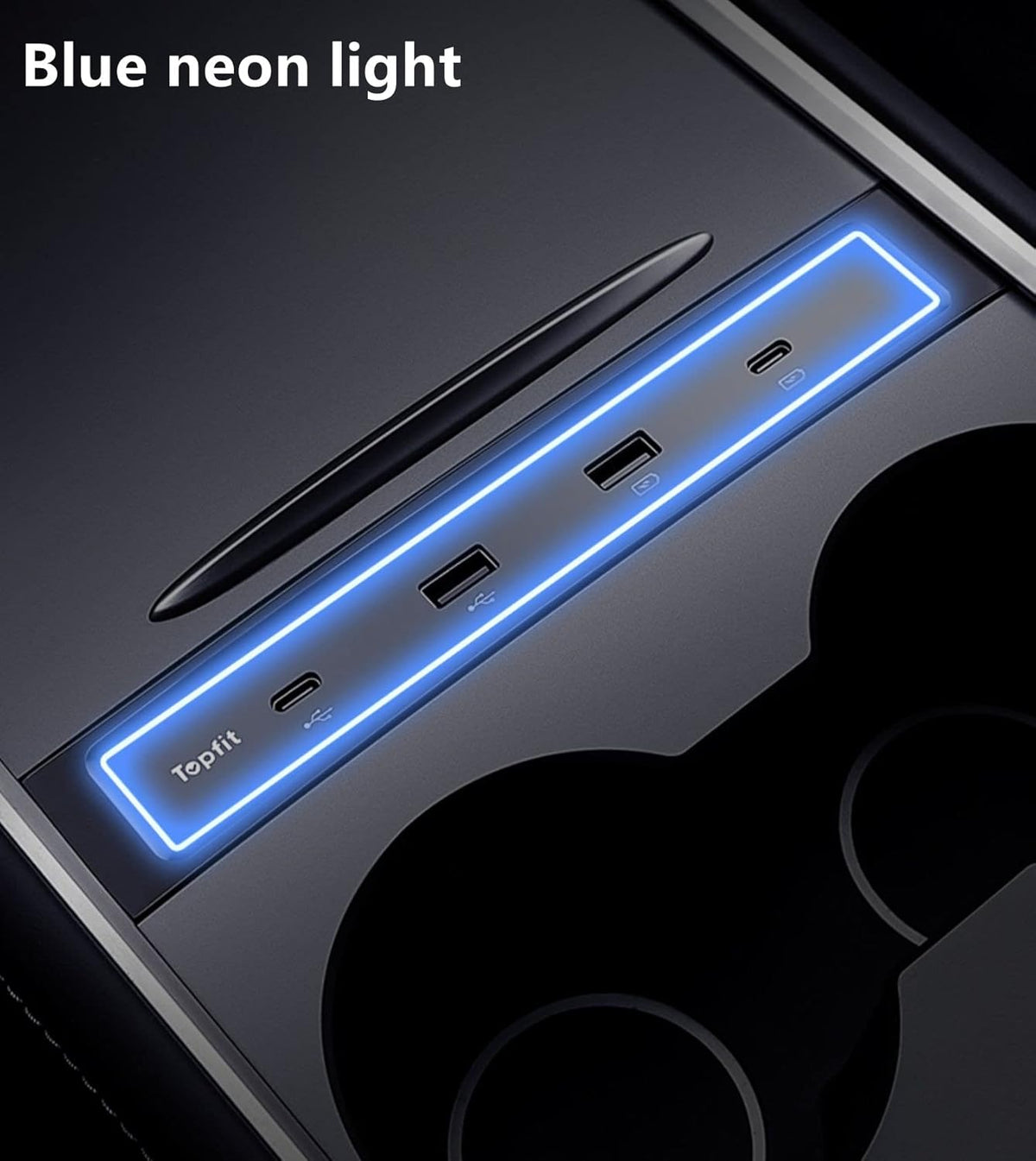 4 in 1 USB Hub Center Console Adapter for Tesla Model Y Model 3, Pack of 2 B4598