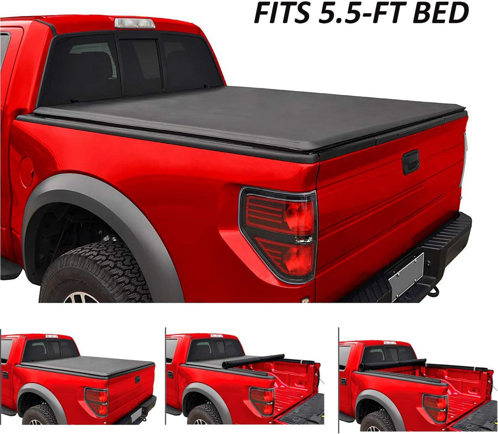 Tonneau Cover with LED Lamp for 6.5FT Soft Quad-Fold Y7309