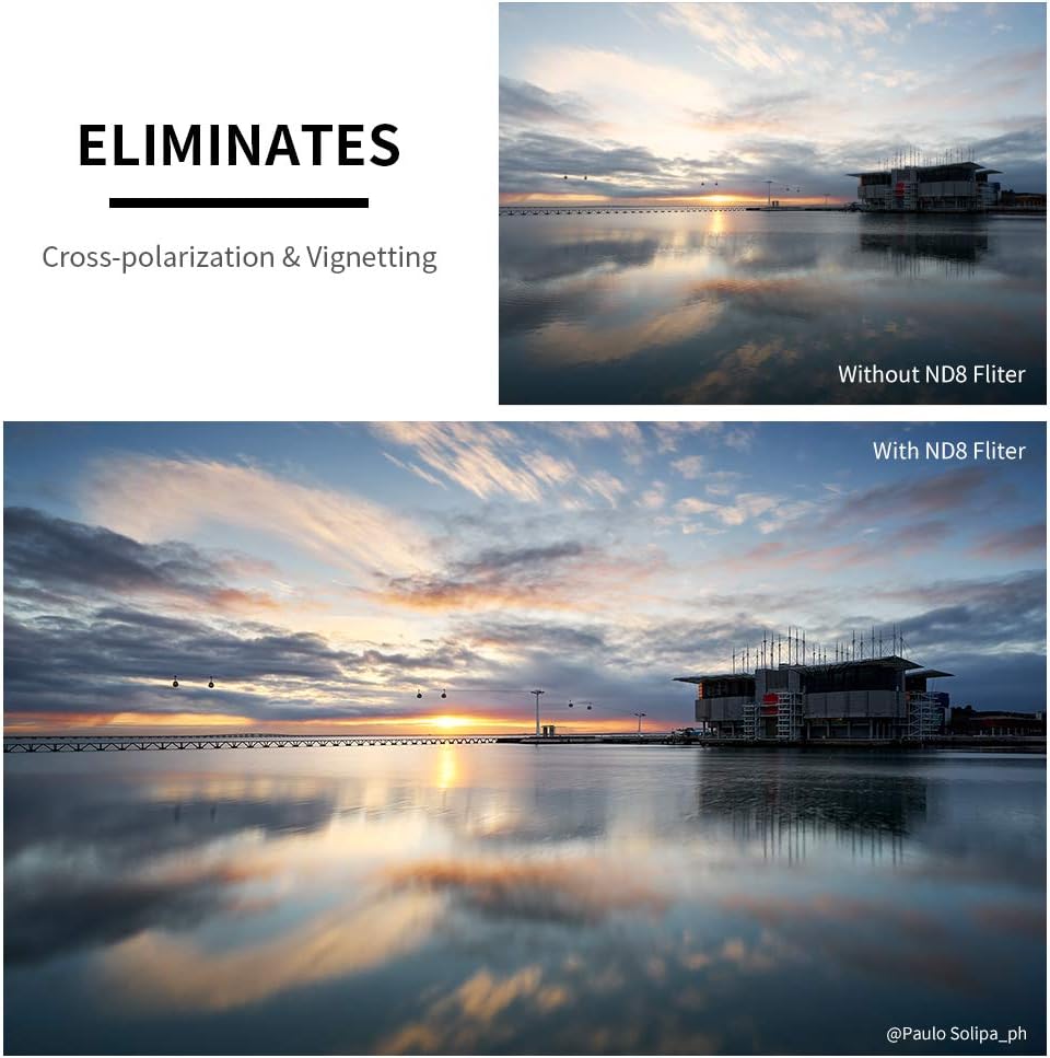 49mm Fixed ND Lens Filter Kit, Neutral Density ND4 ND8 ND64 ND1000 Filter Set with 4-Filter Pouch T735190