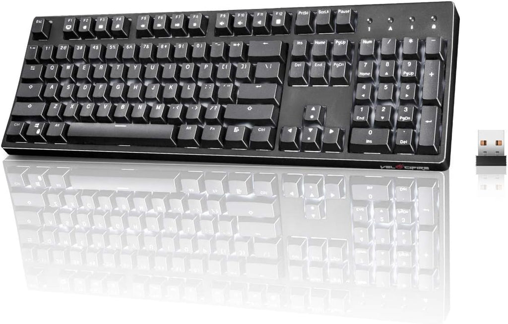 White 104-key Ergonomic Mechanical Keyboard with Red Switches I50789