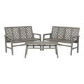 3 Piece Wood Framed Farmhouse Conversation Set S3583