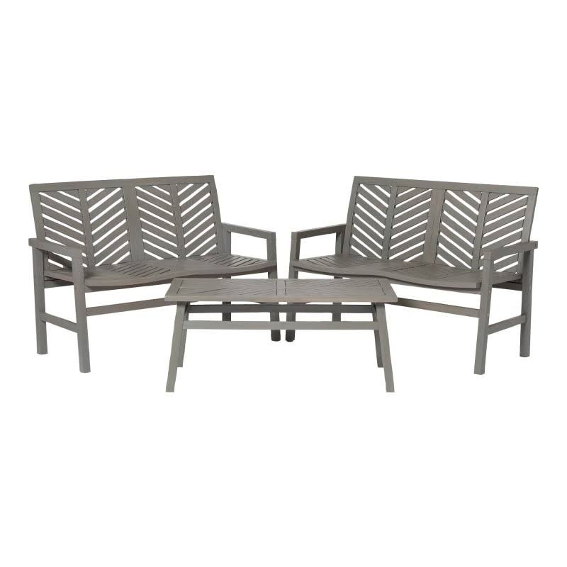 3 Piece Wood Framed Farmhouse Conversation Set S3583