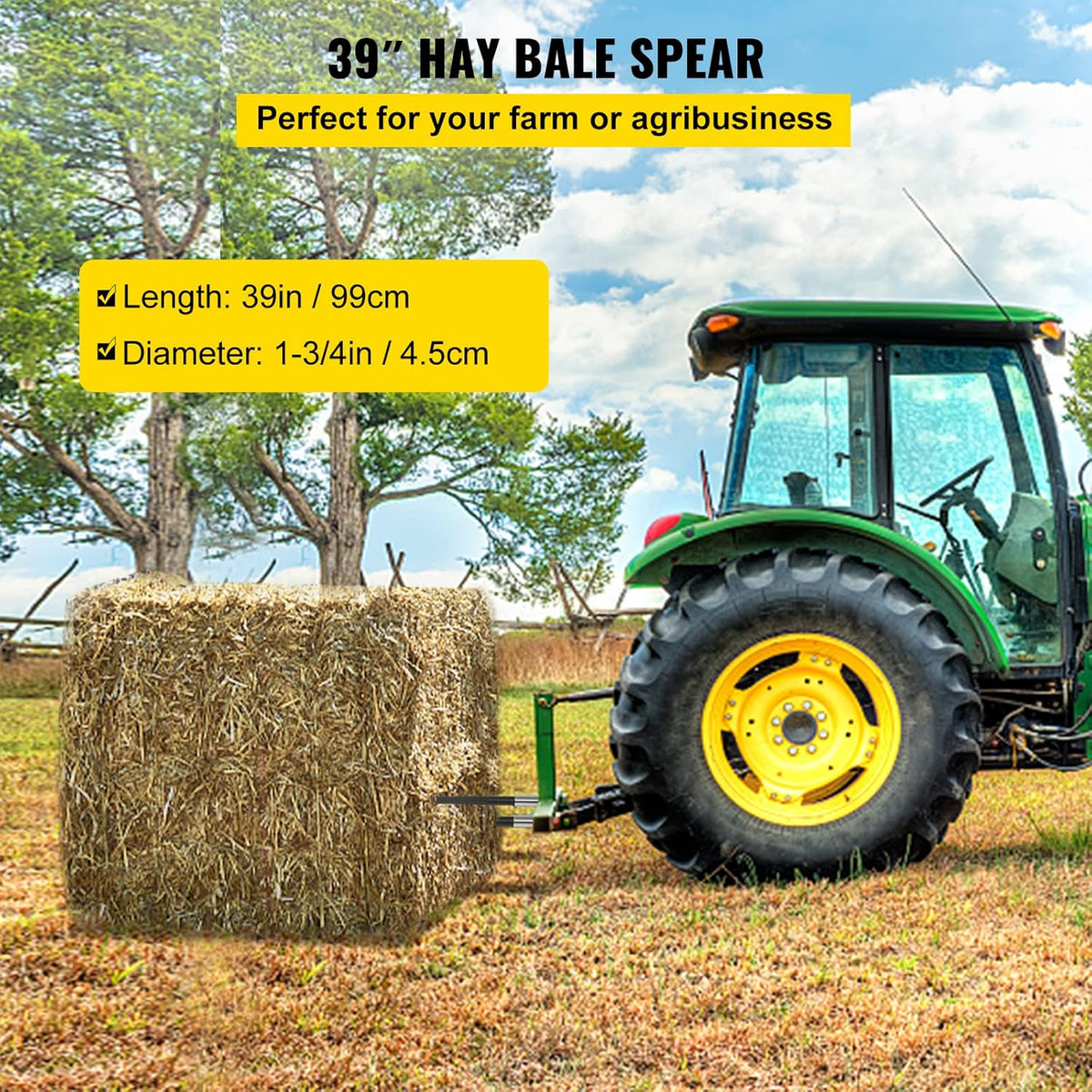 Hay Bale Spear 39 inches 3600 lbs Capacity Z68731