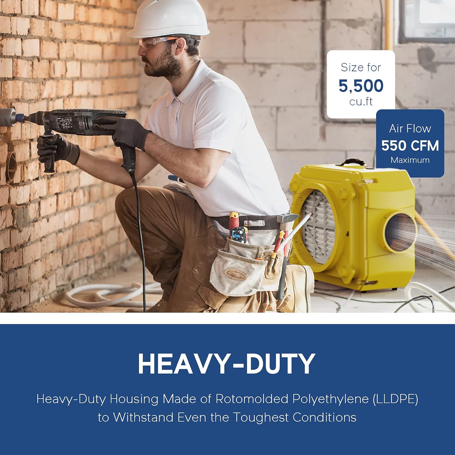 Yellow Heavy Duty Air Scrubber with 3 Stage Filtration K1866