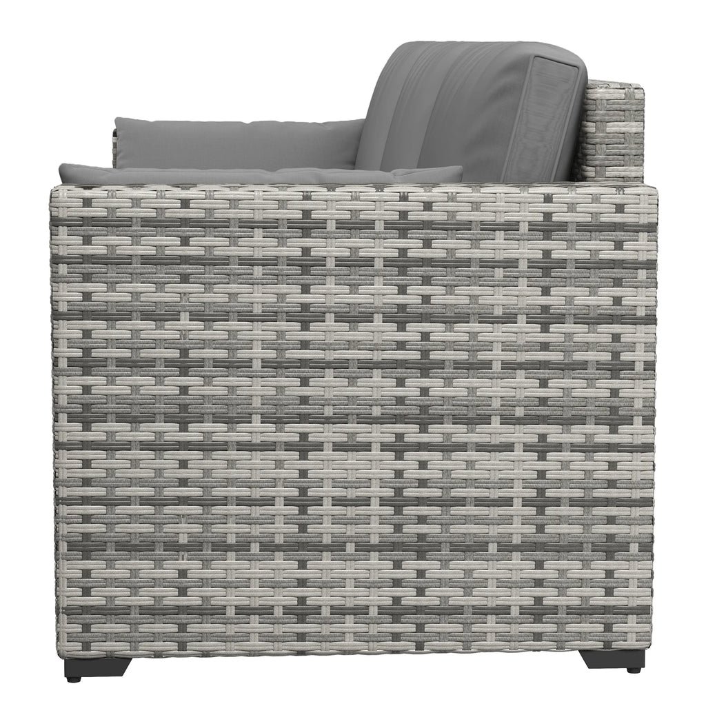 Gray Three-Seater Outdoor Wicker Patio Furniture E6306