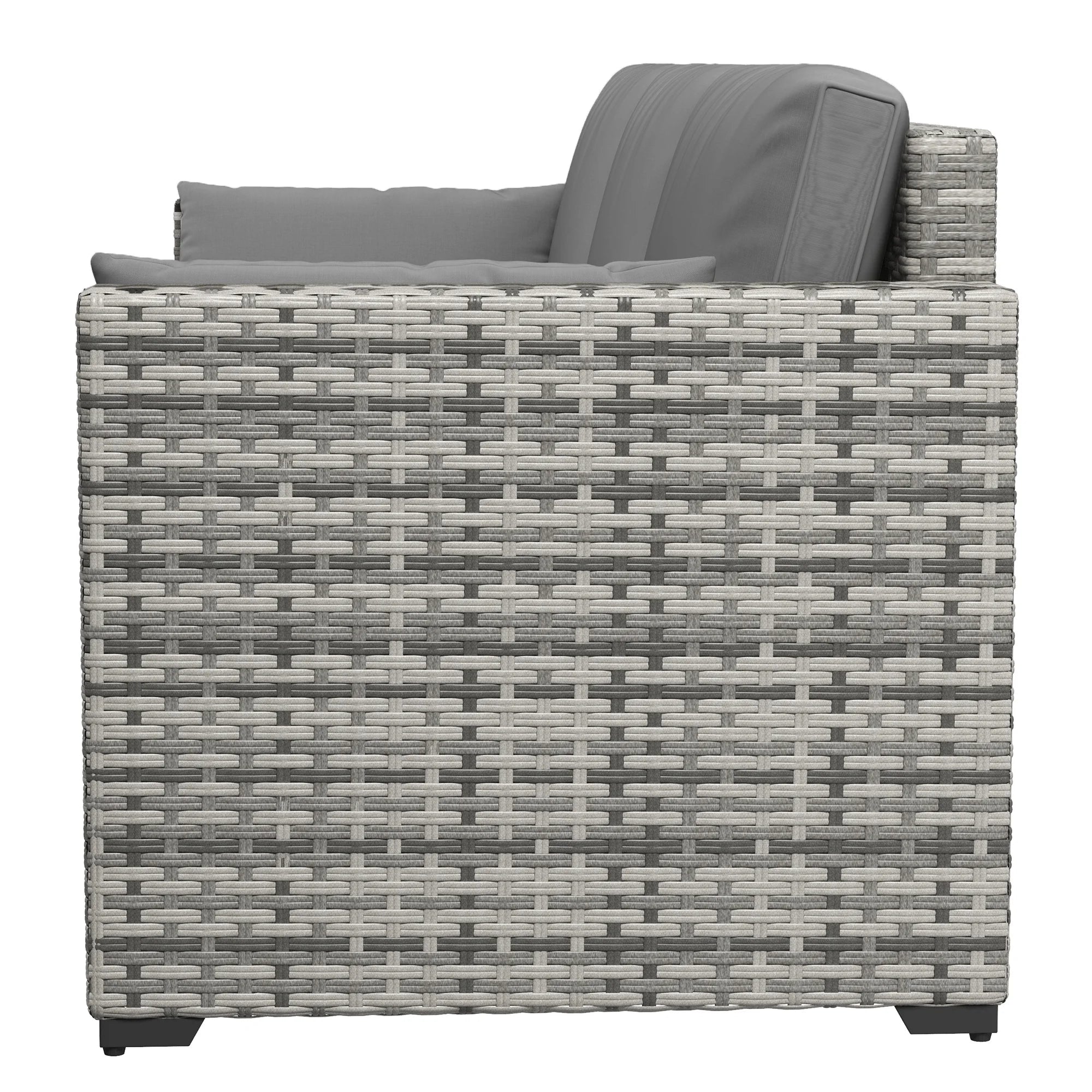 Gray Three-Seater Outdoor Wicker Patio Furniture E6306