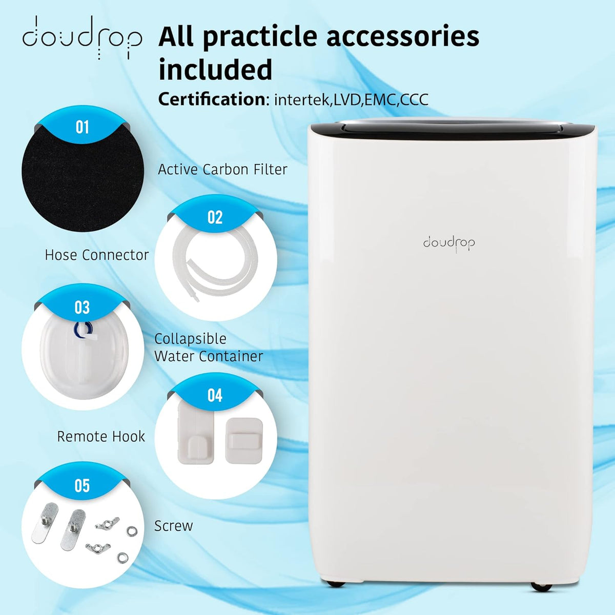 12000 BTU Portable Air Conditioner with Activated Carbon Filter and Remote Control C900001