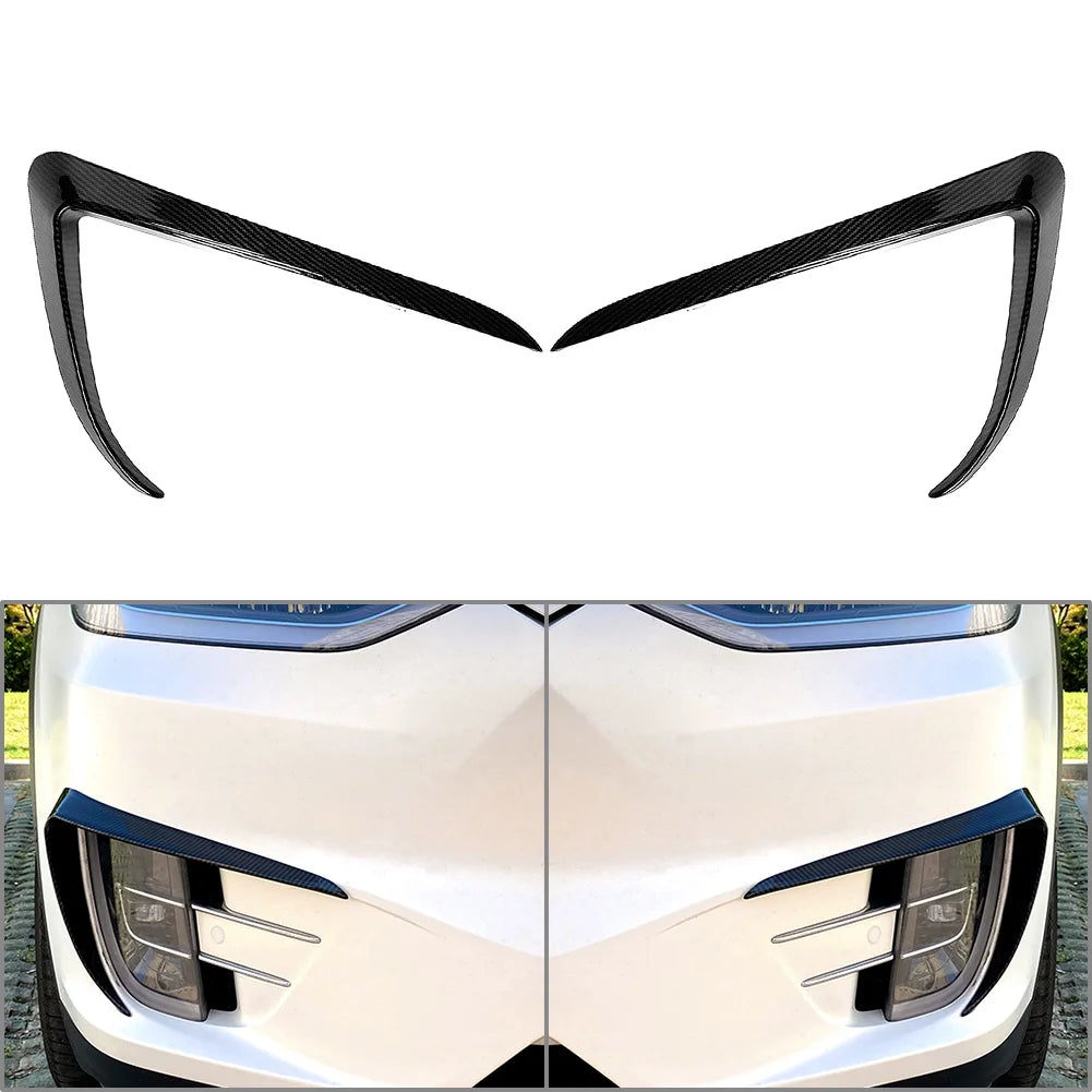 Carbon Fiber Front Fog Light Eyebrow Cover Trim Kit Q975