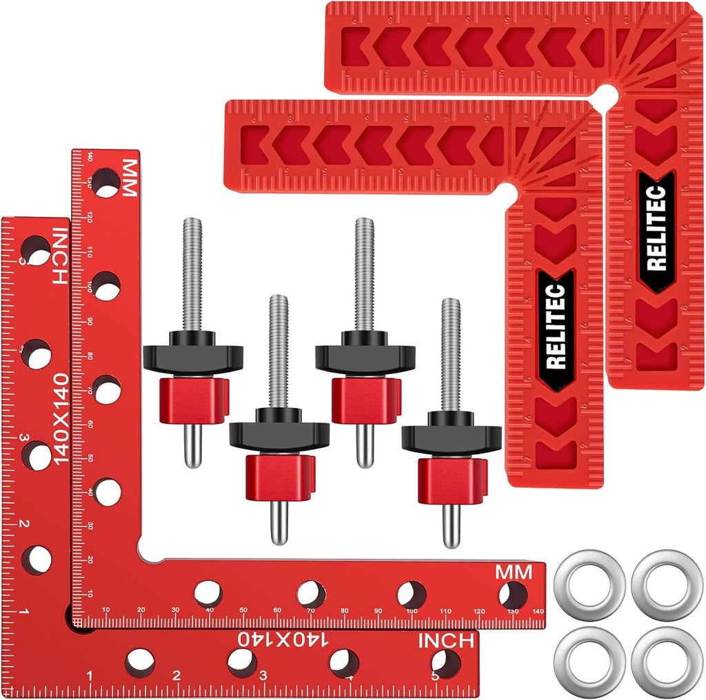 90 Degree Corner Clamp for Woodworking, 2 Aluminum Alloy Positioning Squares U3544