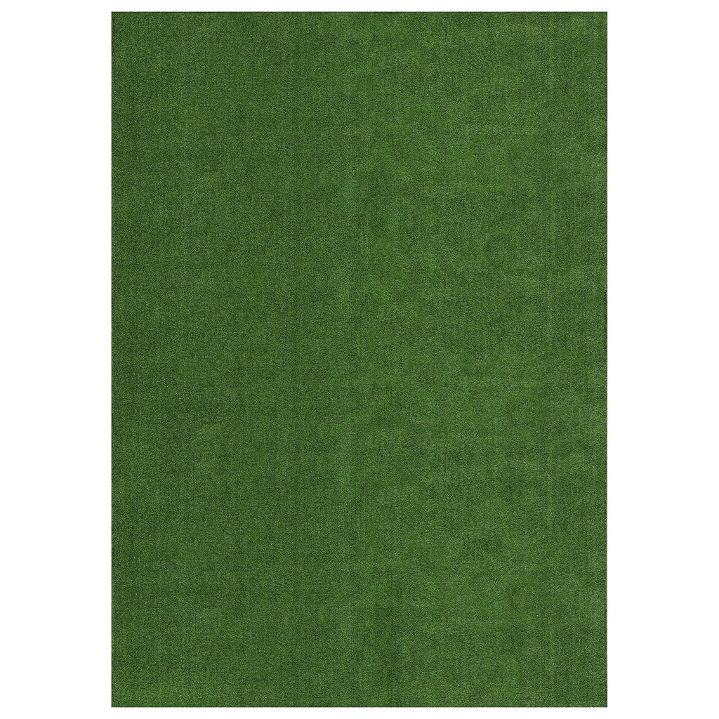 Waterproof 5'3" x 8'2" Green Artificial Grass Rug O8697