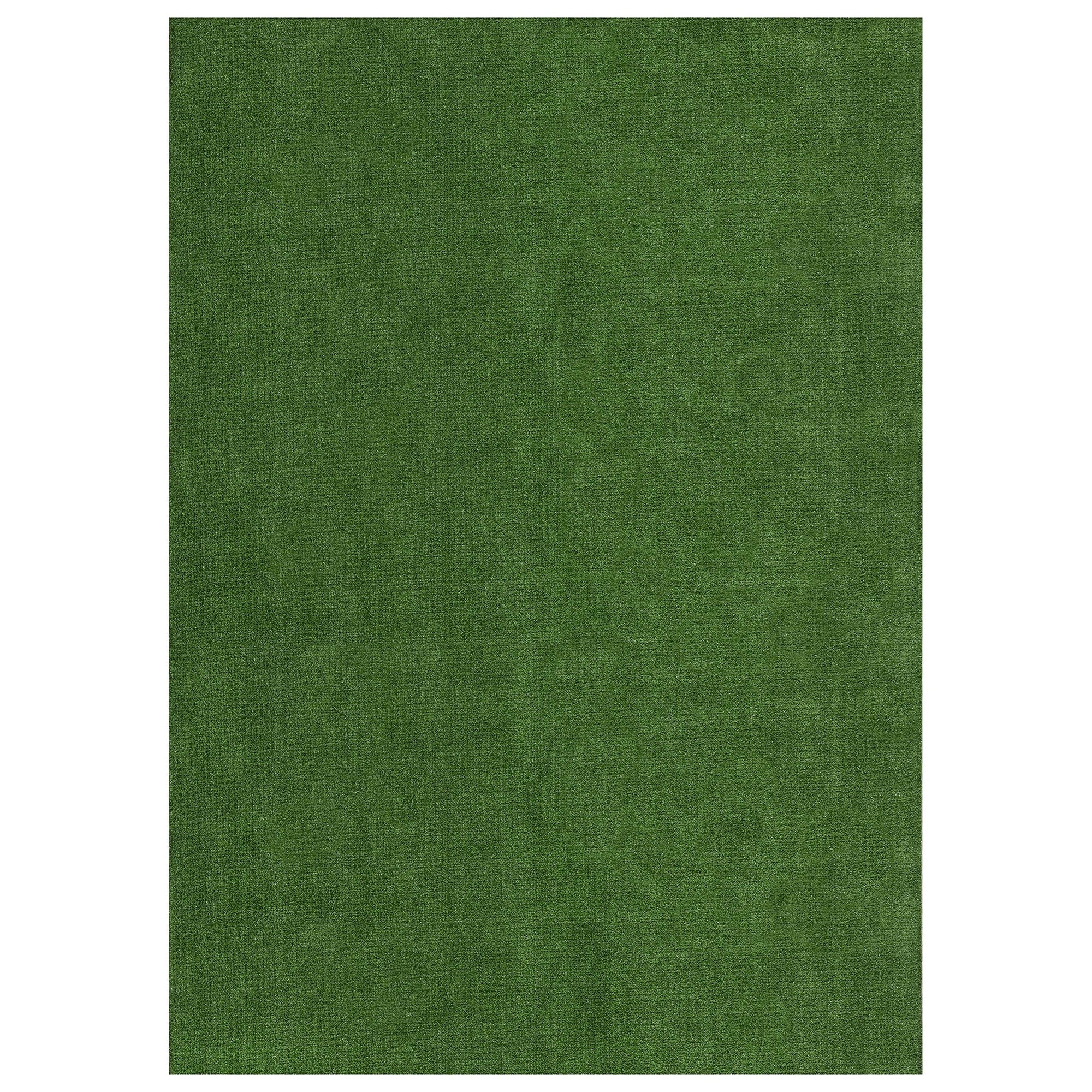 Waterproof 5'3" x 8'2" Green Artificial Grass Rug O8697