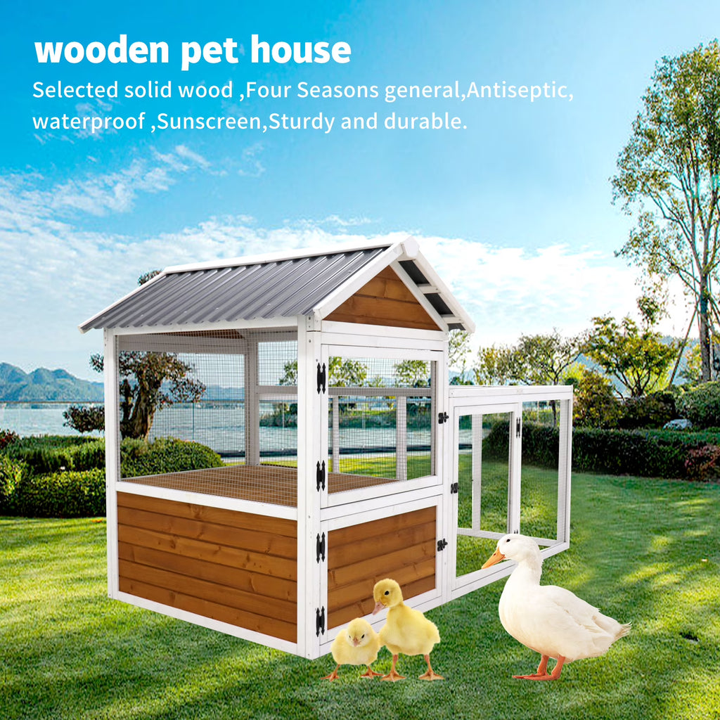 Large Wooden Chicken Coop with Nest Box M4800