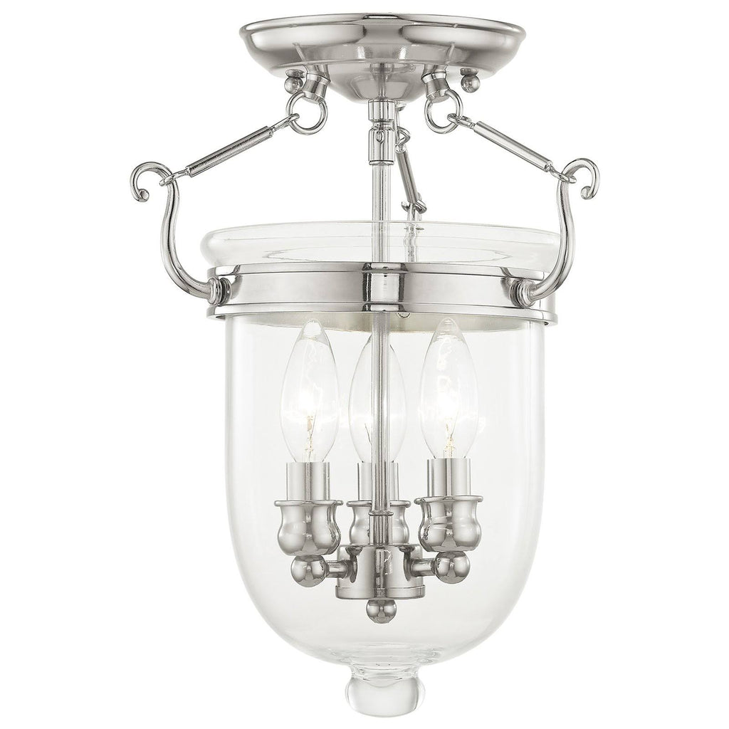 Polished Nickel 3 Light Ceiling Mount T291