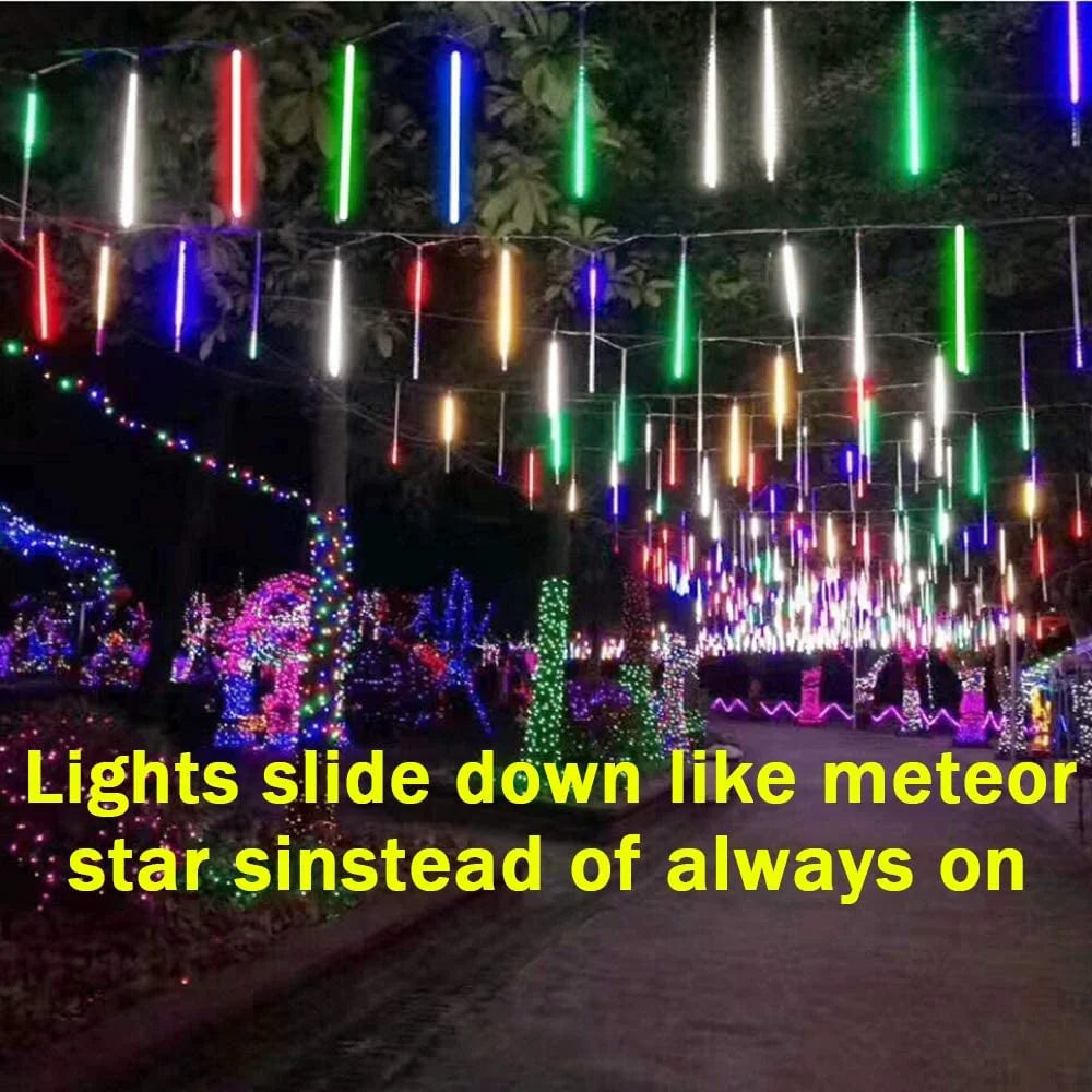 Waterproof 10 Tube 12 Inch 360 LED Meteor Shower Rain Lights S278613